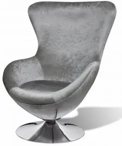 vidaXL Armchair with Egg Shape Silver