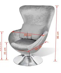 vidaXL Armchair with Egg Shape Silver