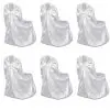 6 pcs White Chair Cover for Wedding Banquet