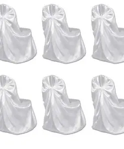 6 pcs White Chair Cover for Wedding Banquet