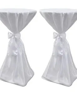 Table Cover White 70 cm with Ribbon 2 pcs