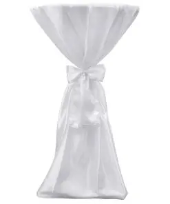 Table Cover White 70 cm with Ribbon 2 pcs