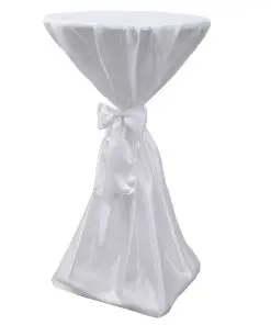 Table Cover White 70 cm with Ribbon 2 pcs