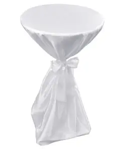 Table Cover White 70 cm with Ribbon 2 pcs