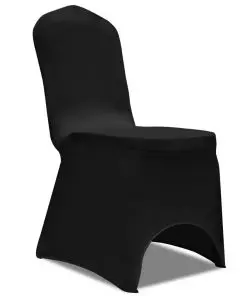 vidaXL Chair Cover Stretch 6 pcs Black