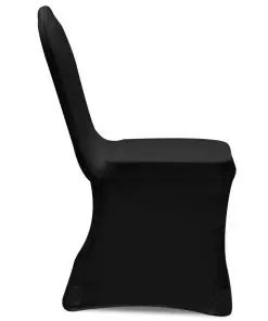 vidaXL Chair Cover Stretch 6 pcs Black