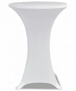 Standing Table Cover Ø 60 cm White Stretch 2 pcs