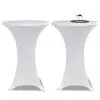 Standing Table Cover Ø 60 cm White Stretch 2 pcs