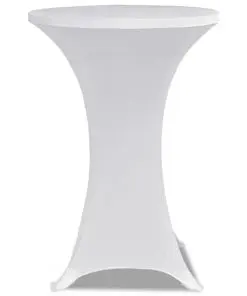 Standing Table Cover Ø 70 cm White Stretch 2 pcs