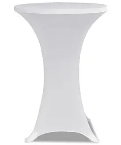 Standing Table Cover Ø 80 cm White Stretch 2 pcs