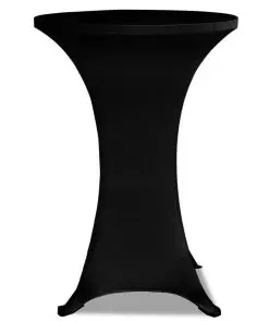 Standing Table Cover Ø 60 cm Black Stretch 2 pcs