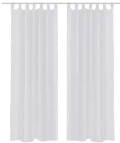 White Sheer Curtain 140 x 225 cm 2 pcs