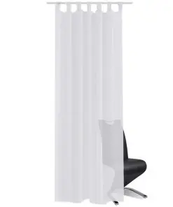 White Sheer Curtain 140 x 225 cm 2 pcs
