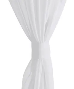 White Sheer Curtain 140 x 225 cm 2 pcs
