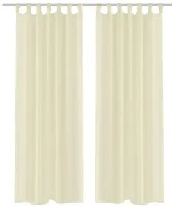 Cream Sheer Curtain 140 x 225 cm 2 pcs