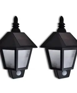 vidaXL Solar Wall Lamp with Motion Sensor 2 pcs