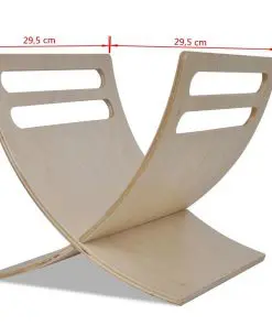 vidaXL Wooden Magazine Rack Floor Standing Natural