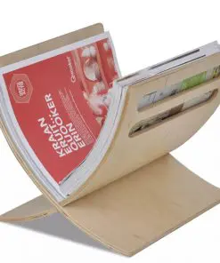 vidaXL Wooden Magazine Rack Floor Standing Natural