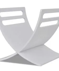vidaXL Wooden Magazine Rack Floor Standing White