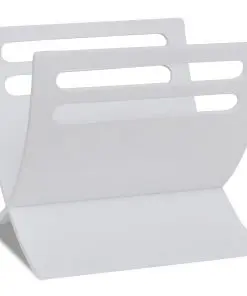 vidaXL Wooden Magazine Rack Floor Standing White