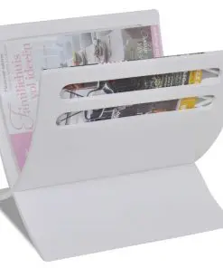 vidaXL Wooden Magazine Rack Floor Standing White