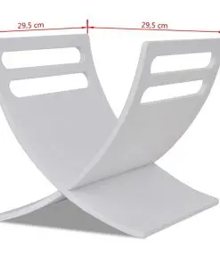 vidaXL Wooden Magazine Rack Floor Standing White