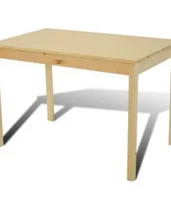 Wooden Dining Table with 4 Chairs Natural