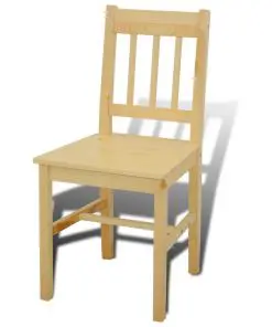 Wooden Dining Table with 4 Chairs Natural