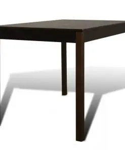 Wooden Dining Table with 4 Chairs Brown