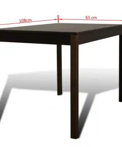 Wooden Dining Table with 4 Chairs Brown