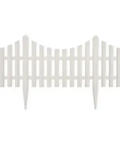 vidaXL White Lawn Divider 17 pcs / 10 m