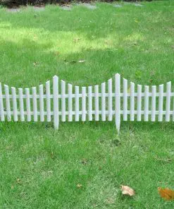 vidaXL White Lawn Divider 17 pcs / 10 m