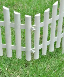 vidaXL White Lawn Divider 17 pcs / 10 m