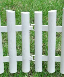 vidaXL White Lawn Divider 17 pcs / 10 m