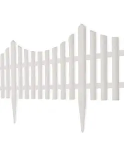 vidaXL White Lawn Divider 17 pcs / 10 m