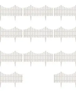 vidaXL White Lawn Divider 17 pcs / 10 m