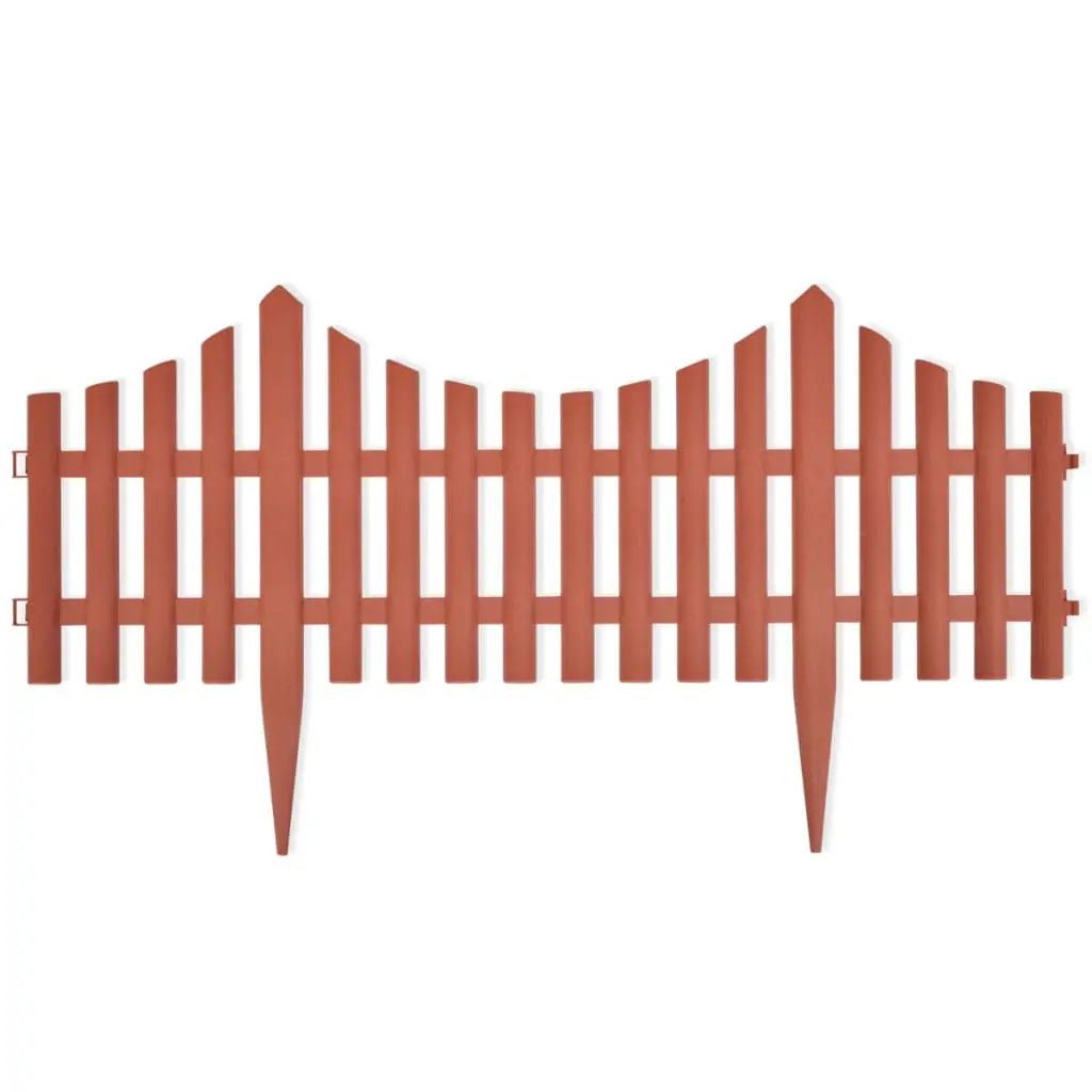 vidaXL 17 pcs Lawn Dividers 10 m Brown