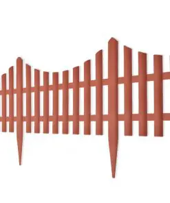 vidaXL 17 pcs Lawn Dividers 10 m Brown