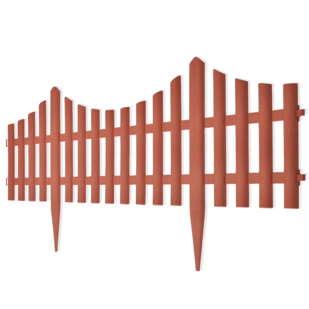 vidaXL 17 pcs Lawn Dividers 10 m Brown