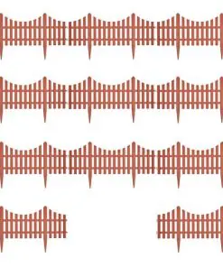 vidaXL 17 pcs Lawn Dividers 10 m Brown