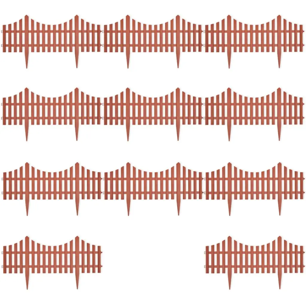 vidaXL 17 pcs Lawn Dividers 10 m Brown