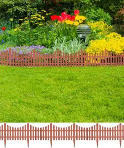 vidaXL 17 pcs Lawn Dividers 10 m Brown