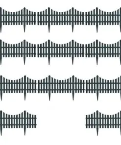 vidaXL 17 pcs Lawn Dividers 10 m Green