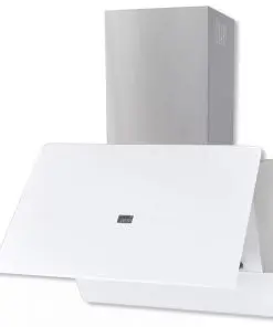 vidaXL Range Hood Tempered Glass White 600 mm