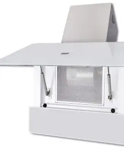 vidaXL Range Hood Tempered Glass White 600 mm