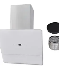 vidaXL Range Hood Tempered Glass White 600 mm
