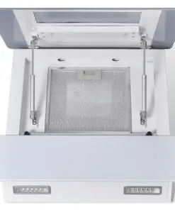 vidaXL Range Hood Tempered Glass White 600 mm