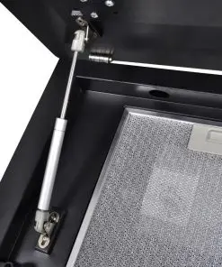 vidaXL Black Tempered Glass Range Hood with Display 600 mm