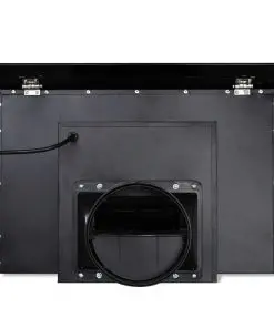 vidaXL Black Tempered Glass Range Hood with Display 600 mm