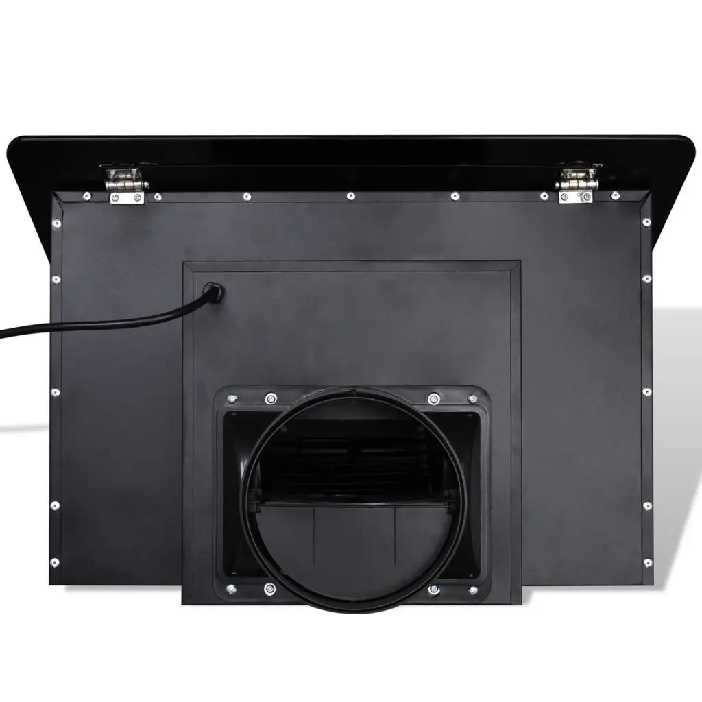 vidaXL Black Tempered Glass Range Hood with Display 600 mm